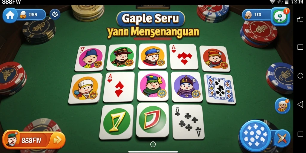 Tampilan gameplay Gaple yang menarik dan mengasyikkan.
