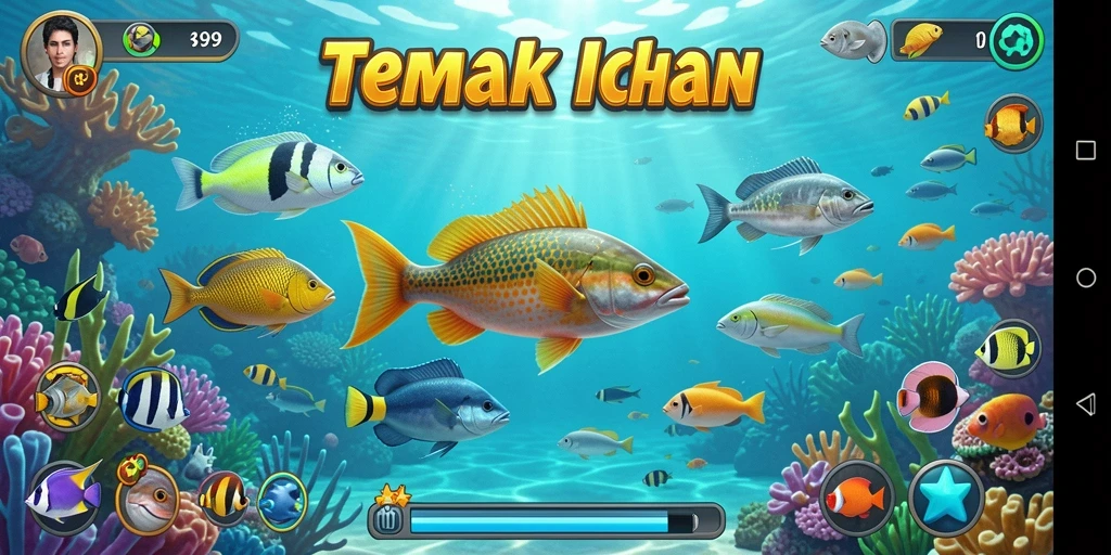 Tampilan layar permainan CRS99 dengan aksi menembak ikan yang seru.