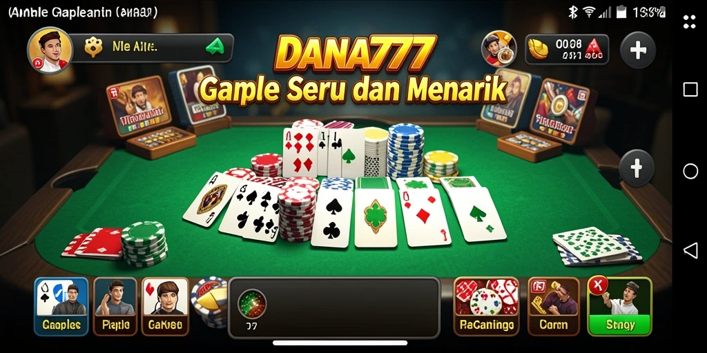 Tampilan gameplay seru DANA777 dalam bermain Gaple.