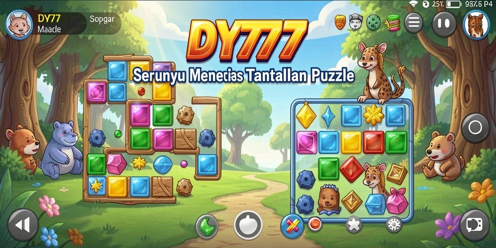 Screenshot gameplay yang memukau dari DY777 dengan tantangan puzzle.