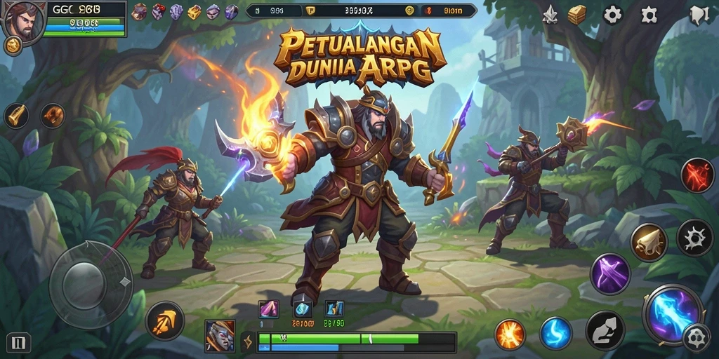 Screenshot gameplay GG288 yang menunjukkan aksi petualangan ARPG.