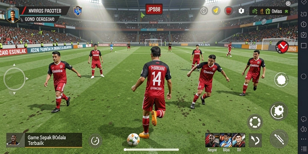 Screenshot gameplay JPS88 menampilkan aksi sepak bola yang seru dan mendebarkan.