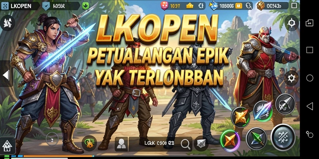 Tampilan screenshot LKOPEN menampilkan aksi seru dalam gameplay petualangan.