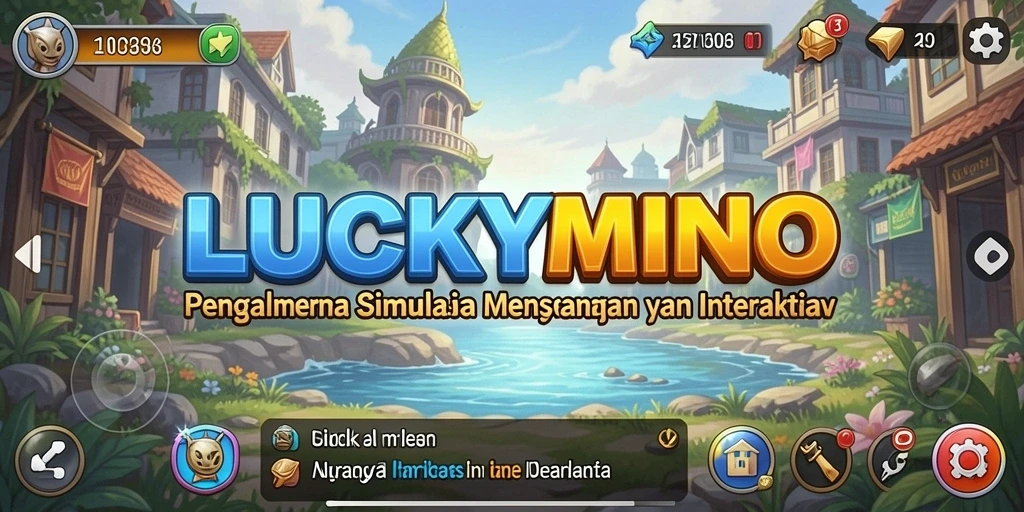 Tampilan penuh warna dari gameplay LUCKYMINO yang interaktif dan menantang.