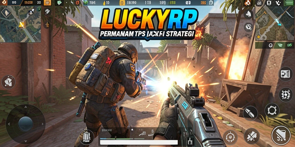 Tampilan gameplay TPS intens dalam LUCKYRP, penuh aksi dan strategi.