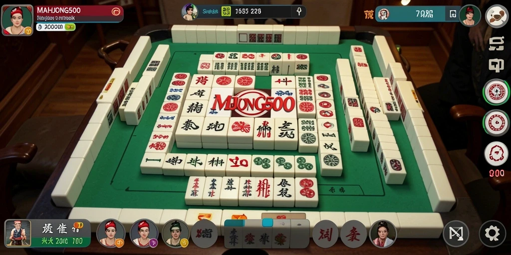 Tampilan gameplay menarik dari MAHJONG500 dengan desain yang modern.