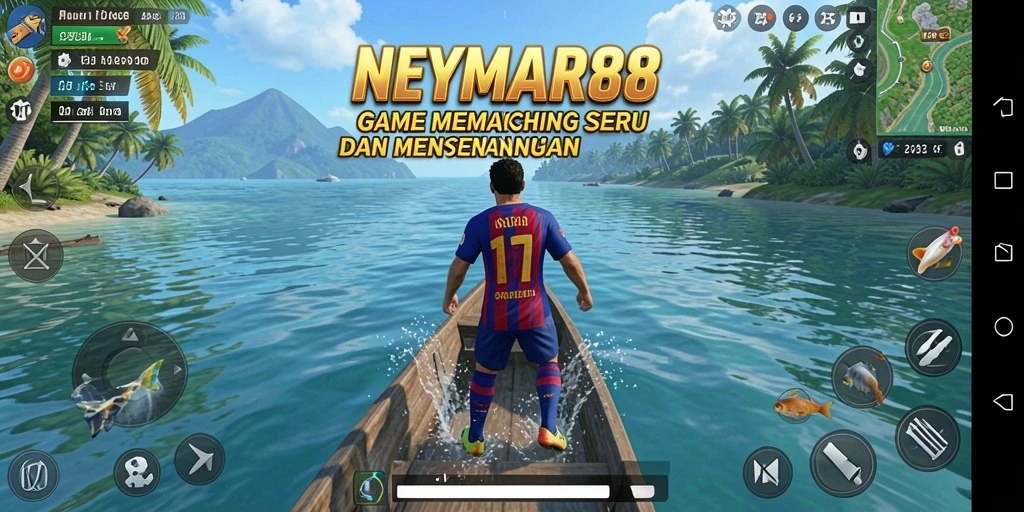 Tampilan gameplay NEYMAR88 saat memancing di lokasi yang menakjubkan.