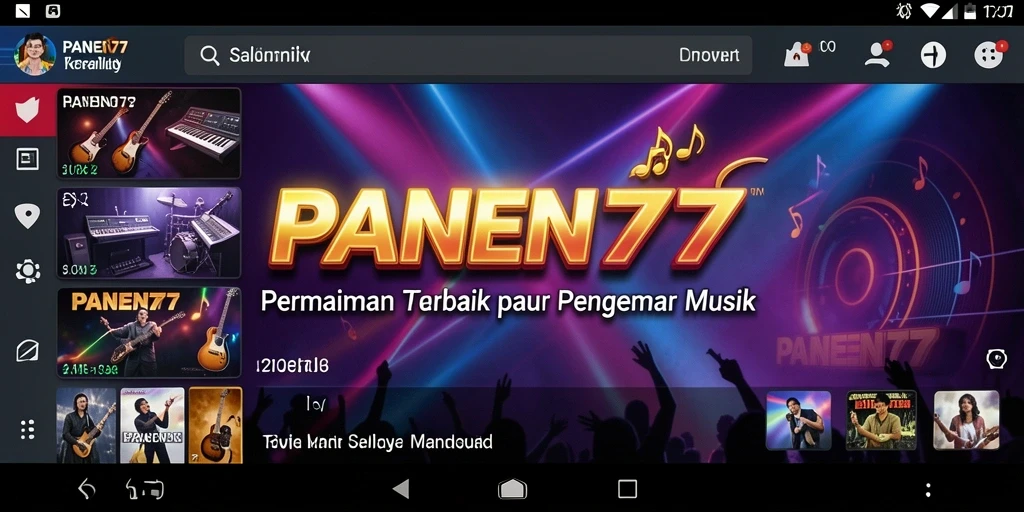Tampilan seru gameplay PANEN77 saat bermain musik.