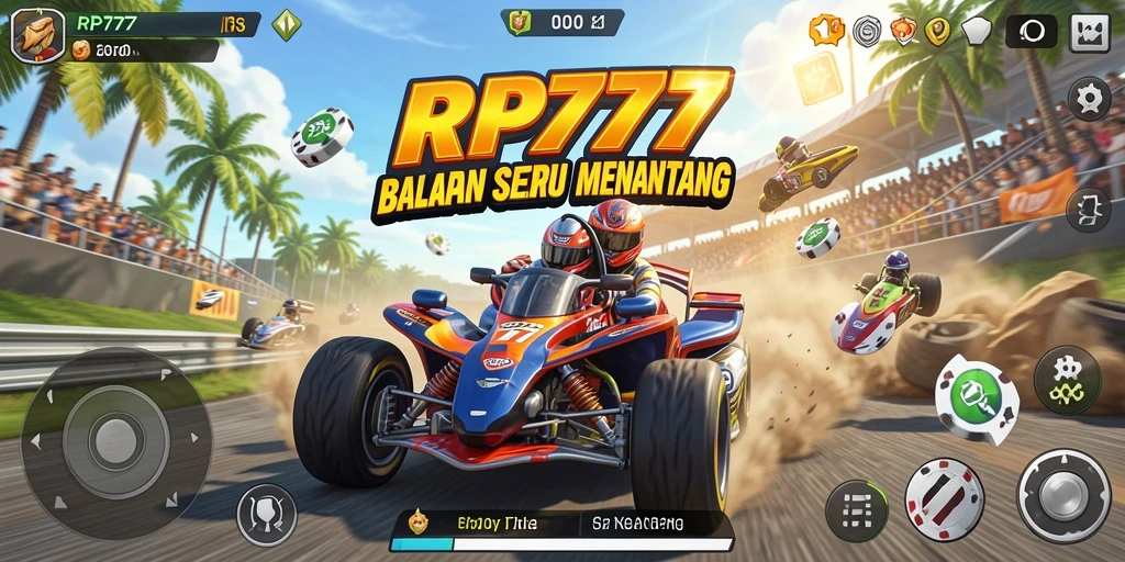 Screenshot RP777 menampilkan aksi balapan yang seru dan penuh adrenalin.