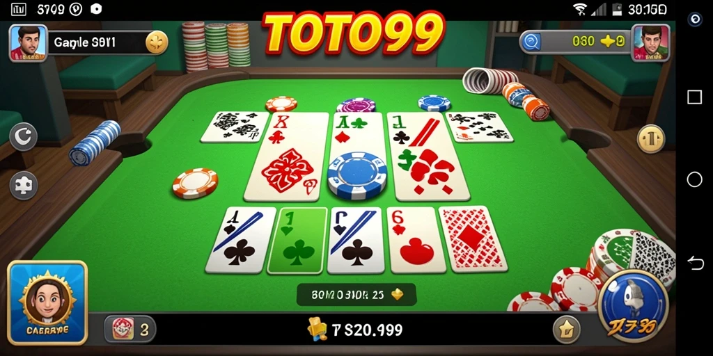 Screenshot TOTO99 menampilkan gameplay Gaple yang seru.