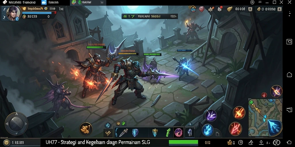 Screenshot menunjukkan strategi menarik dalam gameplay UH77.