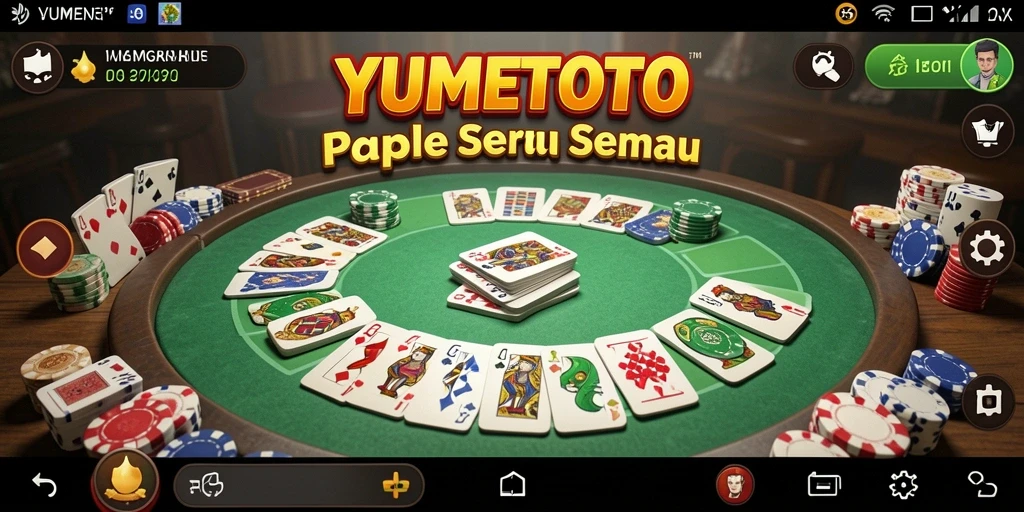 Tampilan menarik dari gameplay Gaple di YUMETOTO.